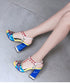 Flare Heel Studded Sandals